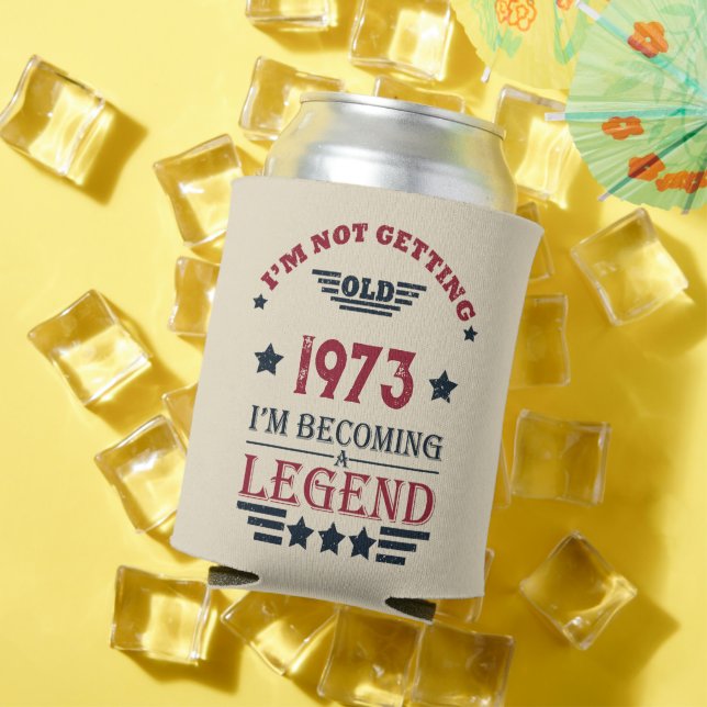 Personalized fifty vintage 50th birthday party can cooler (In Situ Summer)
