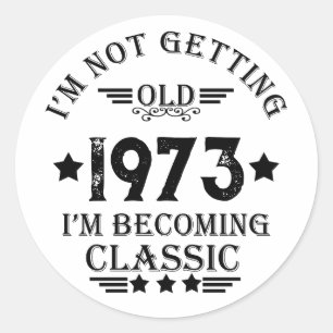 Personalized fifty vintage 50th birthday party classic round sticker