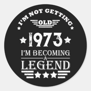 Personalized fifty vintage 50th birthday party classic round sticker