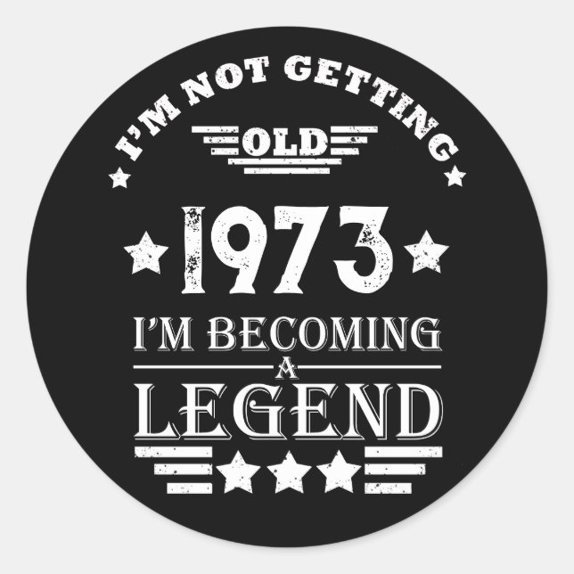 Personalized fifty vintage 50th birthday party classic round sticker (Front)
