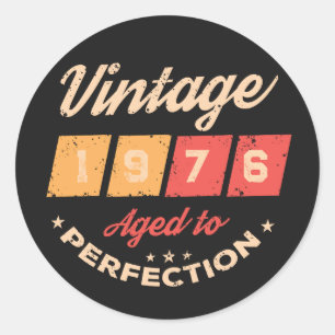 Personalized fifty vintage 50th birthday party classic round sticker