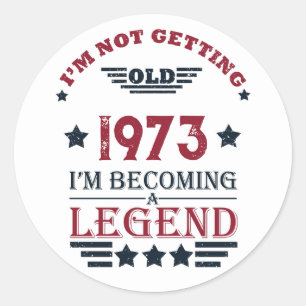 Personalized fifty vintage 50th birthday party classic round sticker