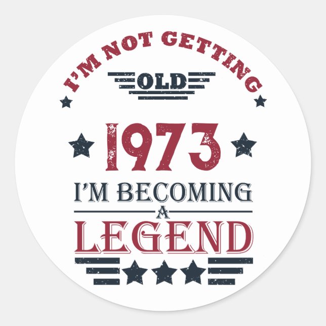 Personalized fifty vintage 50th birthday party classic round sticker (Front)