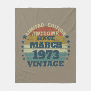 Personalized fifty vintage 50th birthday party fleece blanket