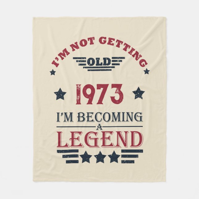 Personalized fifty vintage 50th birthday party fleece blanket (Front)