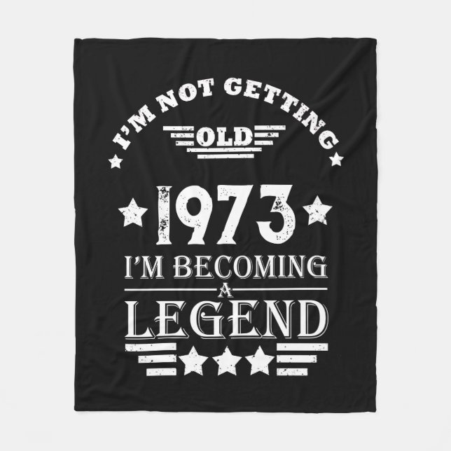 Personalized fifty vintage 50th birthday party fleece blanket (Front)