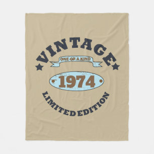 Personalized fifty vintage 50th birthday party fleece blanket
