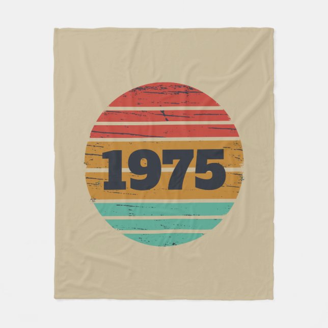 Personalized fifty vintage 50th birthday party fleece blanket (Front)