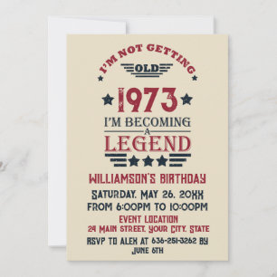 Personalized fifty vintage 50th birthday party invitation