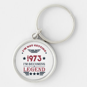Personalized fifty vintage 50th birthday party keychain