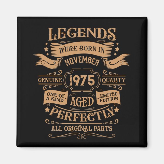 Personalized fifty vintage 50th birthday party magnet (Front)