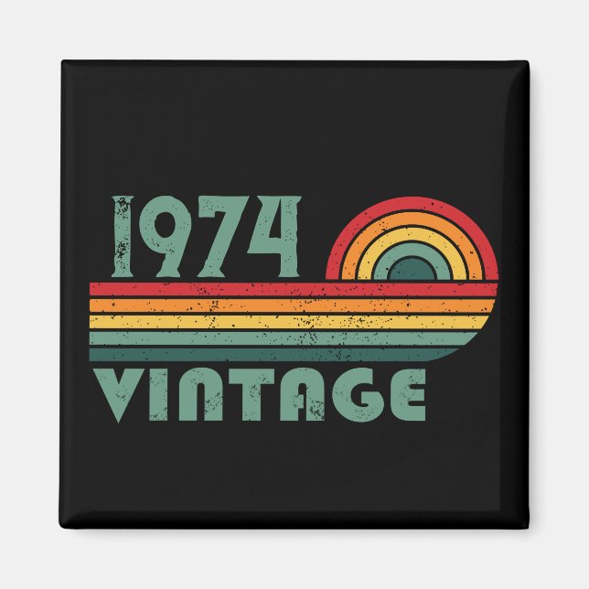 Personalized fifty vintage 50th birthday party magnet (Front)