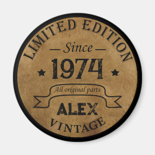 Personalized fifty vintage 50th birthday party magnet