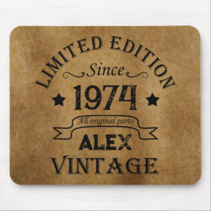 Personalized fifty vintage 50th birthday party mouse pad
