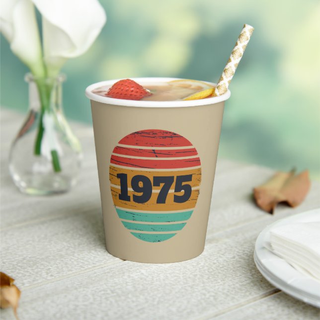 Personalized fifty vintage 50th birthday party paper cups (Insitu)