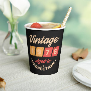 Personalized fifty vintage 50th birthday party paper cups