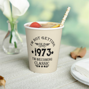 Personalized fifty vintage 50th birthday party paper cups