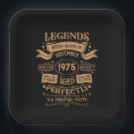 Personalized fifty vintage 50th birthday party paper plate<br><div class="desc">Make your birthday special with this unique design. Add a touch of sophisticated elegance to your birthday celebration with our exquisite, one-of-a-kind designs. These graphics bring sophistication and originality to any product, creating a memorable and stylish gift. They are perfect for those who appreciate a touch of timeless glamour on...</div>