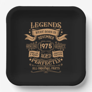 Personalized fifty vintage 50th birthday party paper plate