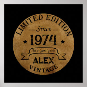 Personalized fifty vintage 50th birthday party poster