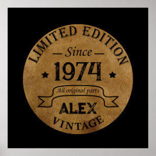 Personalized fifty vintage 50th birthday party poster