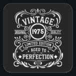 Personalized fifty vintage 50th birthday party square sticker<br><div class="desc">Make your birthday special with this unique design. Add a touch of sophisticated elegance to your birthday celebration with our exquisite, one-of-a-kind designs. These graphics bring sophistication and originality to any product, creating a memorable and stylish gift. They are perfect for those who appreciate a touch of timeless glamour on...</div>