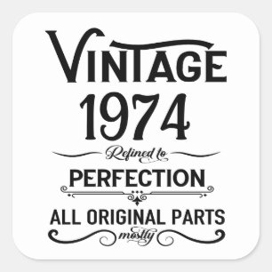 Personalized fifty vintage 50th birthday party square sticker
