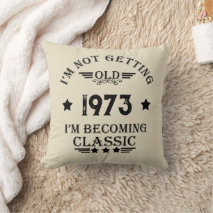 Personalized fifty vintage 50th birthday party throw pillow