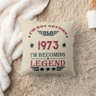 Personalized fifty vintage 50th birthday party throw pillow
