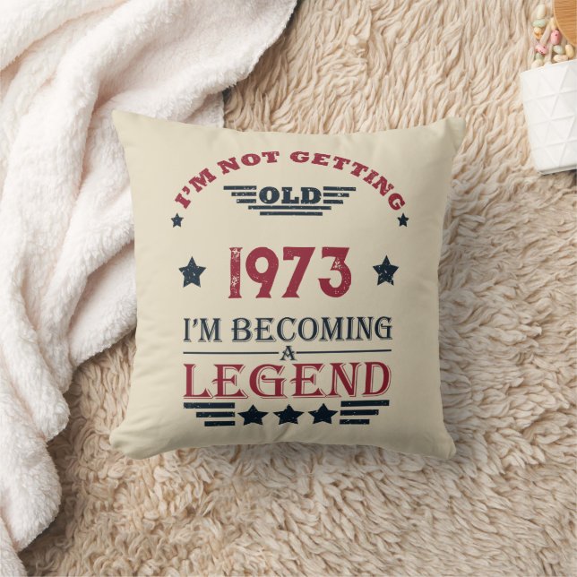 Personalized fifty vintage 50th birthday party throw pillow (Blanket)