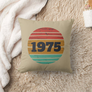 Personalized fifty vintage 50th birthday party throw pillow
