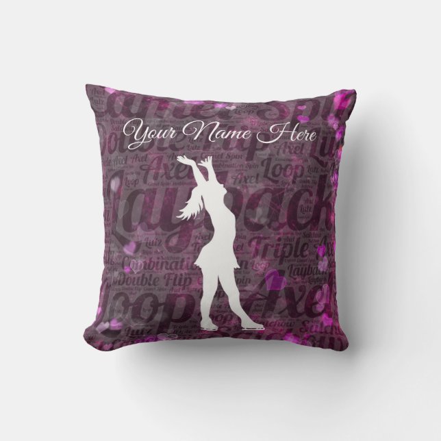 Personalized Figure Ice Skating Decor Pillow (Front)