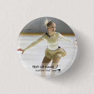 Personalized Figure Skating Custom Photo and Name 1 Inch Round Button
