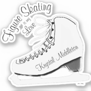 Personalized Figure Skating Girl Ice Skate Sticker