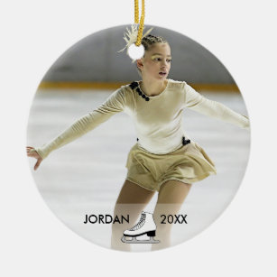 Personalized Figure Skating Skater Name Christmas Ceramic Ornament