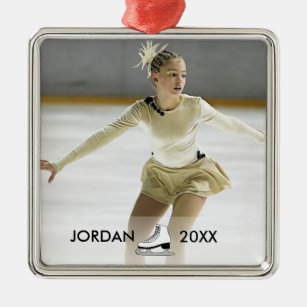 Personalized Figure Skating Skater Name Christmas Metal Ornament