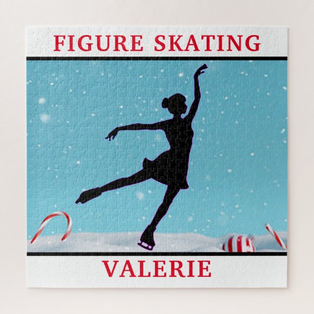 Personalized Figure Skating Snowflake Winter Jigsaw Puzzle (Vertical)