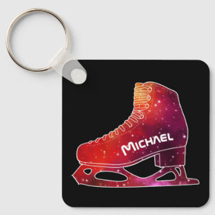 Personalized Figure Skating Space Boot Keychain