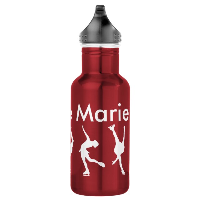 Personalized Figure Skating Water Bottle, Red 532 Ml Water Bottle (Right)