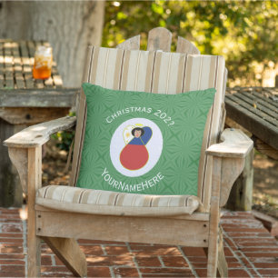 Personalized Filipino Angel Christmas Flag  Outdoor Pillow