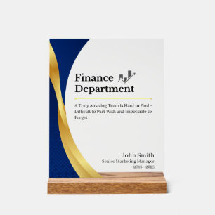 Personalized Finance Department Acrylic Sign