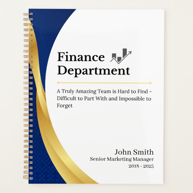 Personalized Finance Department  Planner (Front)