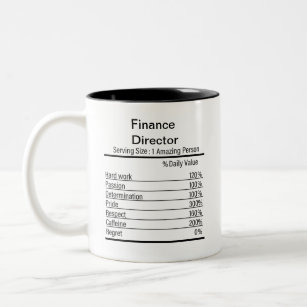 Personalized Finance Director Nutrition Facts    Two-Tone Coffee Mug