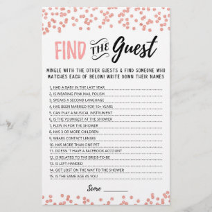 Personalized Find the guest Bridal Shower game