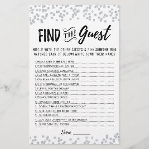 Personalized Find the guest Bridal Shower game