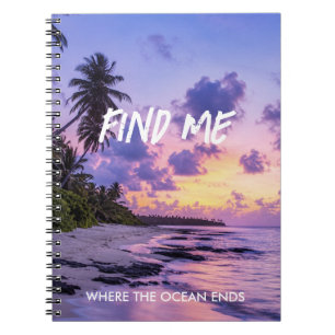 Personalized FindMe Tropical Island Paradise Beach Notebook