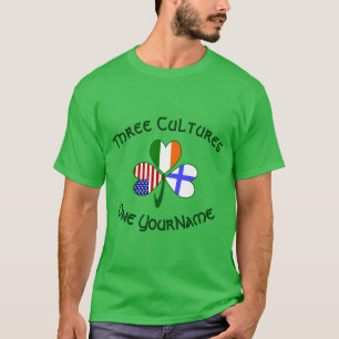 Personalized Finland Ireland USA Shamrock Men's T-Shirt
