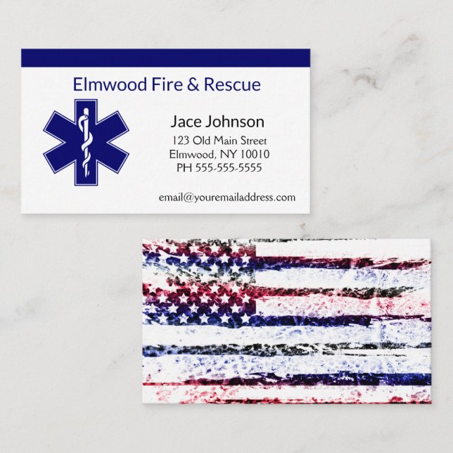 Personalized Fire and Rescue Business Card (Front/Back)