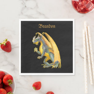 Personalized Fire Breathing Dragon Napkin