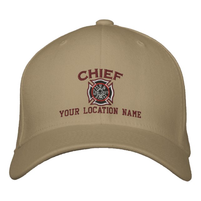 Personalized Fire Chief Custom Cap Embroidery (Front)